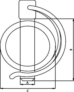 Шплинт, трубчатый штифт, 16х55мм, двойное дуговое кольцо