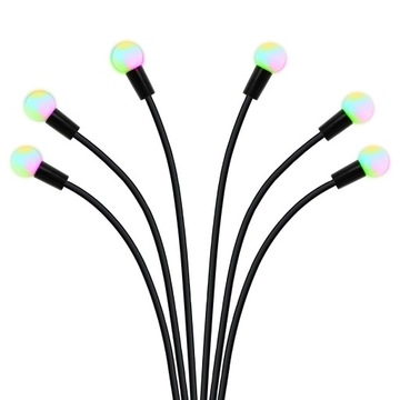Солнечная лампа встроенная 6xLED RBG шарики 70см Красивая