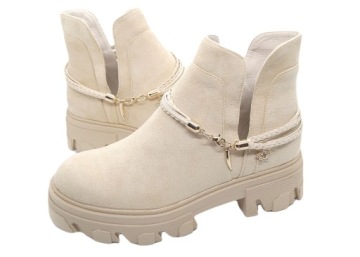 Женские ботинки, бежевая замша N/O Работа R.39