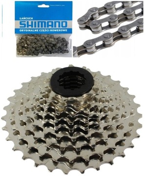 Kaseta 8rz. 11-32 + Łańcuch hg40 SHIMANO alivio