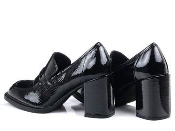 Buty damskie na obcasie lakierowane eleganckie czarne Marco Tozzi 24403 40