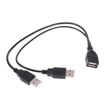 Y-разветвитель USB2.0, 20 см, 1 удлинительный кабель для передачи данных