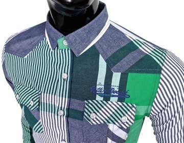Koszula męska codzienna wzorzysty design casual KD165 kolory r. M/L