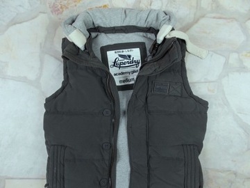 SUPERDRY UNIVERSITY GILET PUCHOWY BEZRĘKAWNIK S