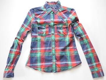HOLLISTER koszulowa w kratkę + srebrna nić XS