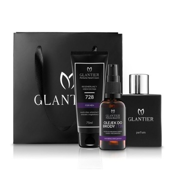 Glantier Zestaw Prezentowy 728: Perfumy Premium + Olejek + krem + Torba