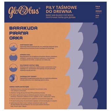 Piła Taśmowa Barakuda Q /Hors/ 4005X35X1,1/22 Do Cięcia Drewna Świeżego