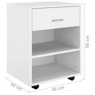 Шкаф на колесах, белый, 46х36х59 см, вкл.