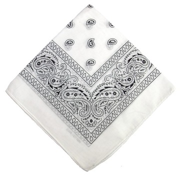 BANDAMKA BANDANA CHUSTKA CHUSTA BANDAMA APASZKA - biała