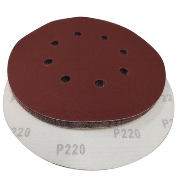 KOMPLET PAPIER ŚCIERNY Z OTWORAMI NA RZEP KRĄŻEK 225mm P 240 10szt