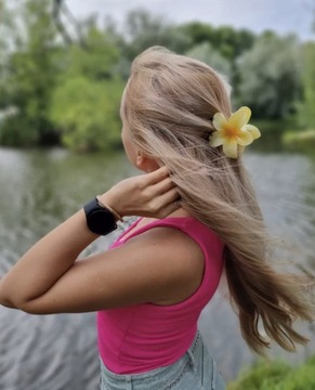 KLAMRA szczęka duża SPINKA do włosów KWIAT kwiatek HAWAJSKA