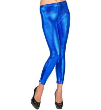 LEGINSY BŁYSZCZĄCE NIEBIESKIE LEGGINSY DISCO L/XL