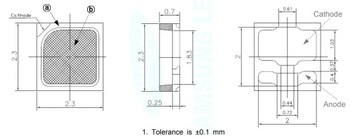 SMD 2,3х2,3мм Теплый белый светодиод 3500К 2,86В 150мА ___ [4шт]