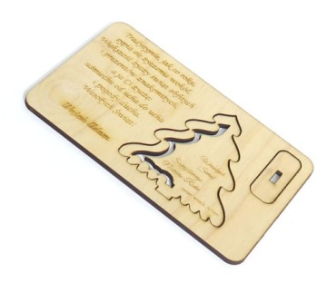 РОЖДЕСТВЕНСКАЯ ОТКРЫТКА С ГРАВИРОВКОЙ 3D С ПОЖЕЛАНИЯМИ EQ83