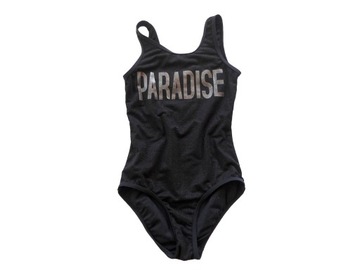 Czarne brokatowe body gimnastyczne balet 134