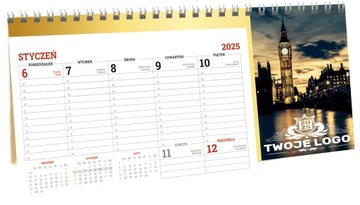 НАСТОЛЬНЫЙ КАЛЕНДАРЬ Pyramid 2025 Планировщик логотипов с ПРИНТОМ - 50 шт.