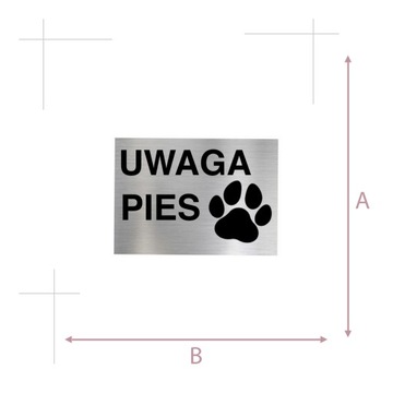 TABLICZKA UWAGA PIES ALUMINIOWA 20x10cm