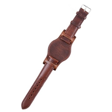 Skórzany pasek do zegarka dla kobiet i mężczyzn Klasyczna opaska z metalową klamrą brązowa 18 mm