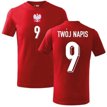 Koszulka POLSKA Polski męska nadruk XXL piłkarska Lewandowski nadruk