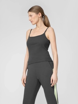 TOP SLIM W PRĄŻKI DAMSKI 4F SZARY TSD058 M