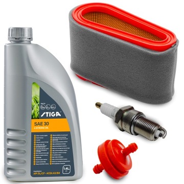 ZESTAW SERWISOWY STIGA ST450 2084H 384H OLEJ FILTR POWIETRZA PALIWA BARAS84
