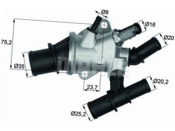 BEHR TERMOSTAT CHRYSLER VOYAGER IV 2.5 CRD 141 KM