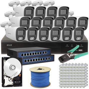 PREMIUM MONITORING 16 KAMER IP 5MPIX DUŻY DYSK 4TB