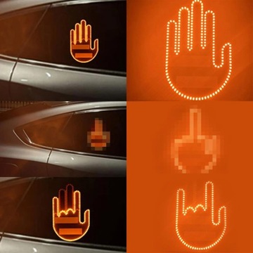 СВЕТОДИОДНАЯ РУЧКА для сигнализации жестов на заднем стекле автомобиля Средний палец