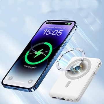 MINI MAGNETIC POWERBANK БЕСПРОВОДНОЙ MAGSAFE 10000 мАч, 22,5 Вт С КАБЕЛЕМ PD