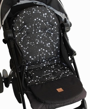 Wkładka do wózka spacerówki czarna w gwiazdki Lexy S 80 cm