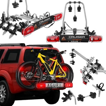 Bagażnik rowerowy platforma na hak holowniczy Aguri Cruiser 4 rowery e-bike