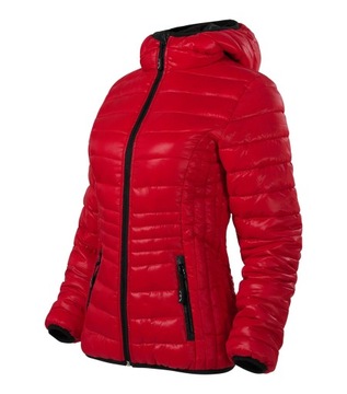 Pikowana kurtka damska kaptur Premium czerwony XL