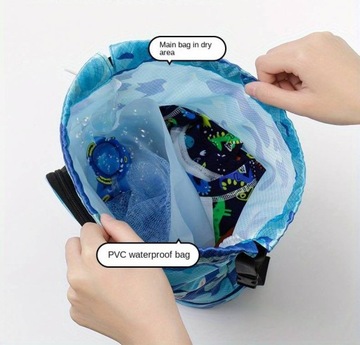 СУПЕР РЮКЗАК ПЛЯЖНАЯ СУМКА ВОДОНЕПРОНИЦАЕМАЯ СУМКА ДЛЯ БАССЕЙНА ДЛЯ ДЕТЕЙ РОЗОВАЯ