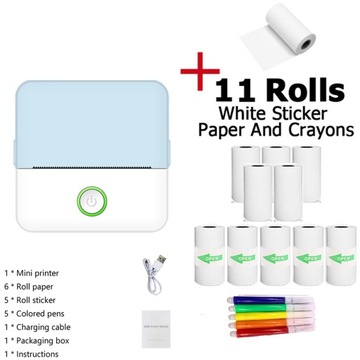 Pocket Printer Wireless Thermal Printer With 11 Rolls Printing Paper