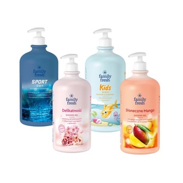 ZESTAW 4X ŻEL POD PRYSZNIC FAMILY FRESH 1000 ML MIX