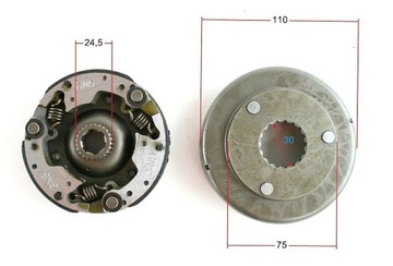 Центробежное сцепление для квадроцикла QUAD CROSS комплект 110 АВТОМАТ, корзина сцепления