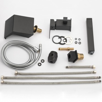 Смеситель для ванны, стоячий смеситель для душа, водопад, черный