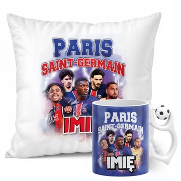 Zestaw personalizowany Kubek Piłkarski + Poduszka Paris Saint-Germain