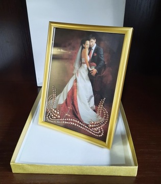 Фоторамка подарок на свадьбу, день рождения, Swarovski