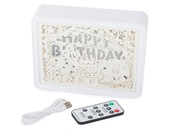 Lampka nocna tablica 3d kolory rgb led pilot dotyk