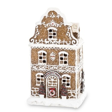 Świąteczny Domek Chatka Gingerbread z Oświetleniem LED – 20CM PREZENT