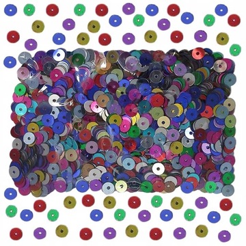 KOLOROWE CEKINY OKRĄGŁE MAŁE KONFETTI OZDOBNE