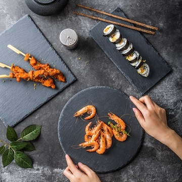 КРУГЛАЯ ДЕКОРАТИВНАЯ ТАРЕЛКА ГРИЛЬ ДЛЯ СУШИ