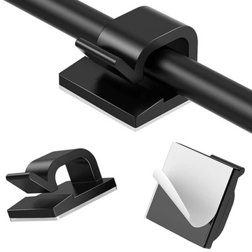 НАБОР 10x РУЧКИ-ОРГАНИЗАТОРЫ КРЫШКА НАКЛАДКИ КРЮЧОК КАБЕЛЬНЫЙ ЗАЖИМ САМОКЛЕЯЩИЙСЯ