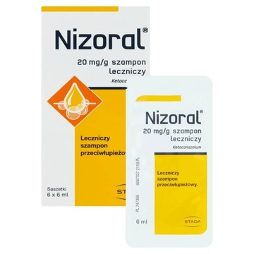 NIZORAL szampon przeciwłupieżowy lek 6 saszetek