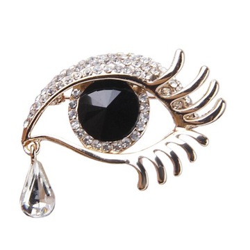 Angel Tears Eye Design Broszka Pin Rhinestone