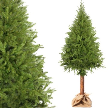 CHOINKA NA PNIU SZTUCZNA 180 cm JAK ŻYWA GĘSTA ŚWIERK PE ZIELONA STABILNA
