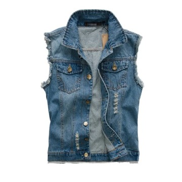 Mens Sleeveless Jeans Jacket Men Oversize