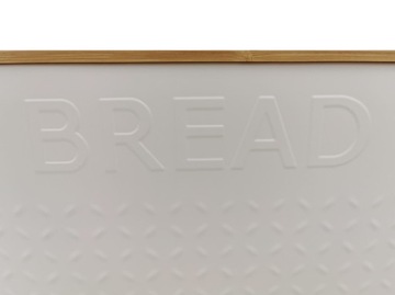 КОНТЕЙНЕР ДЛЯ ХЛЕБА С КРЫШКОЙ БАМБУКОВАЯ ДОСКА, СТАЛЬ, БЕЛЫЙ WZ03