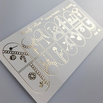 NAKLEJKI NA PAZNOKCIE LUCKY ROSE FOIL GOLD -10